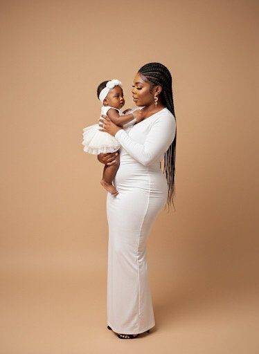 Sharon with her baby